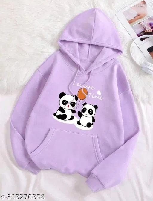 Fleece Hoddie for Women, Lavendar (XL)