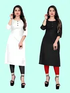 Crepe Solid Kurtis for Women 
