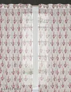 Sheer Floral Branches Printed Red Door Curtain 7ft Pack of 1