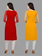 Crepe Solid Kurtis for Women 