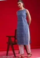 Womens Cotton Hand Block Printed Kurti 