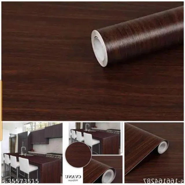 Bliss Vinyl Wallpaper for Home (Brown, 40x245 cm)