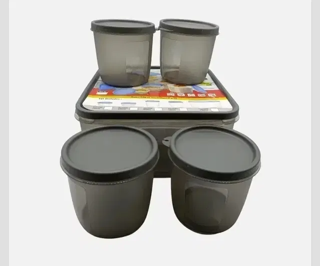 Fresco 5 pcs set ( Round 400ml x 4, Square 3500mlx1), Assorted