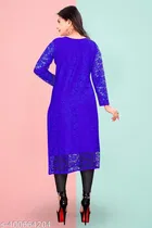Net Kurti for Women,  Light Blue  