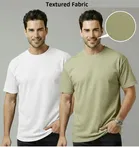 Polyester Round Neck T-shirt for Men, Multicolour, Pack of 2 