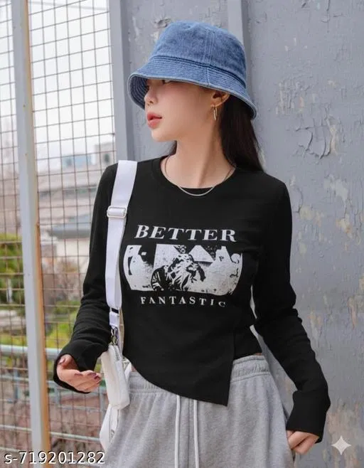Lycra Top for Women, Black (XL)
