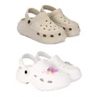 Clogs for Women, Pack of 2 (Multicolor, 7)