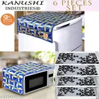 KANUSHI Industries® 1 Pc Microwave/Oven Top Cover + 1 Pc Fridge/Refrigerator Top Cover + 4 Fridge Mate 