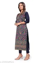 Pashmina Embroidered Kurti for Women 