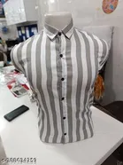Cotton Blend Checked Shirt for Men, White 