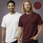 Polyester Round Neck T-shirt for Men, Multicolour, Pack of 2 