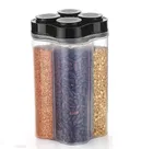 4 Section Kitchen Storage Container Set for Dal/Food/Pasta/Grocery/Namkeen- 2500ml, Pack of 2
