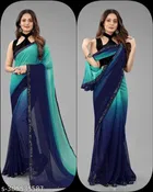 Georgette Solid Sarees for Women 