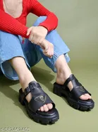 Shoetopia Black Solid Heel Sandals 
