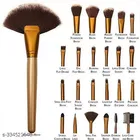Synthetic Bristle Makeup Brushes Sets With Pouch- Golden, Set 24 Pcs