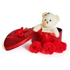 Plastic Heart Shape Box with Teddy Bear 
