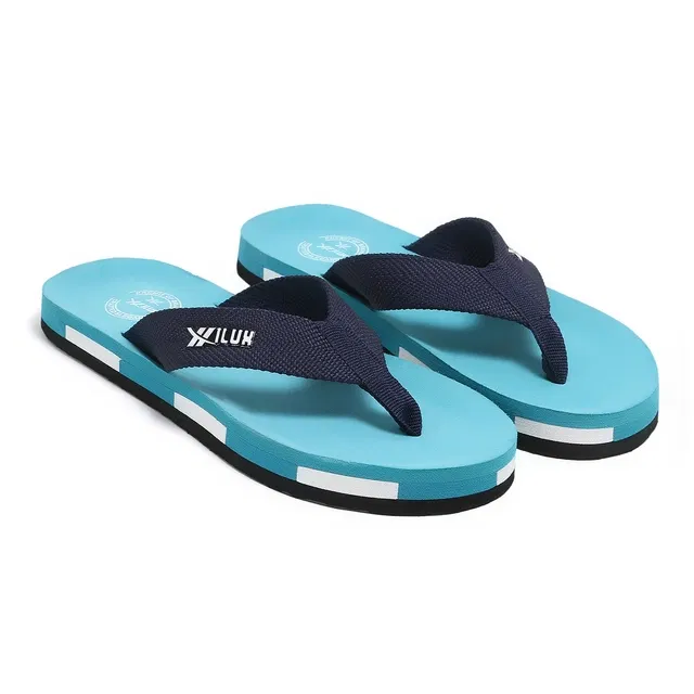 Solid Flip-flops for Men (Blue, 9)