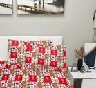 Arch Fab Red Squares Double Bedsheet 88X90 Inch
