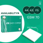 JK Easy A4 xerox paper Unruled A4 70 gsm Printer Paper 500 Sheets 