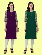 Crepe Solid Kurtis for Women 