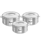 Mumma's LIFE Racer Double Walled Stainless Steel Casserole | Stainless Steel Hot Box for Kitchen | Hot & Cold | Hygiene | Odourless Set of 3 