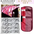 KANUSHI Industries® 1Pc Fridge Cover for Top with 6 Utility Pockets + 1 Handles Covers + 4 Fridge Mats 