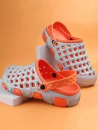 Clogs for Men, Orange & White 