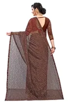 Net Solid Saree for Women 