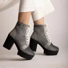Shoetopia Girls Boots Grey Suede Size 12-13 Years