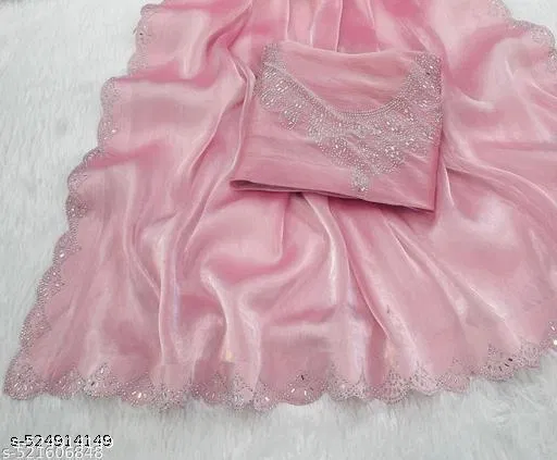 JImmy Choo Saree for Women, Pink (5.5 M)