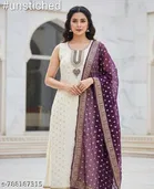Silk Blend Punjabi/All Over Suits Semi-Stitched Suits 