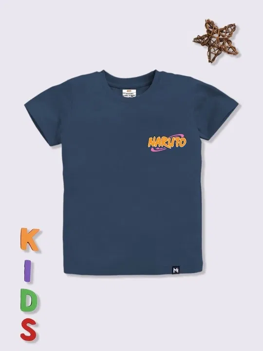 Round Neck Printed T-Shirt for Boys (Navy Blue, 9-10 Years)