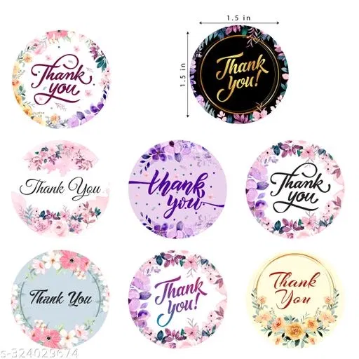 Thank You Stickers (Multicolor, 1.5 inches) (Pack of 528)