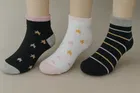 Cotton Spandex Ankle Length Socks for Kids (Multicolor, Pack of 3)