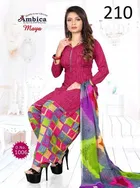 Sharda Stylish Leon Crepe Women Printed Unstitched Casual Dress Material Suit 