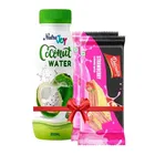 Delicrunch Strawberry Flavoured Crunchy Wafers 2X60 g (Pack of 2) +  Nutrajoy Coconut Water 200 ml