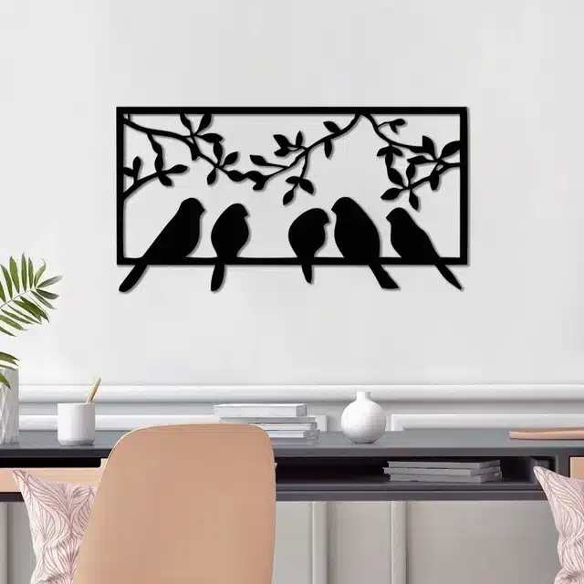 Wooden Self Adhesive Wall Sticker (Black)