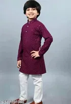 Embellished Rayon Kurta Set for Boys 