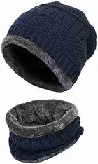 Woolen Beanie Cap with Neck Warmer for Men & Women 