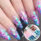 12 Colors Chameleon Nail Art Sequins 3D Nail Glitter Flakes Laser Gradient Nail Art Design Holographic Nail Glitters Powder for Women Girls Manicure Tips Charms Decoration DIY Nails Supplies