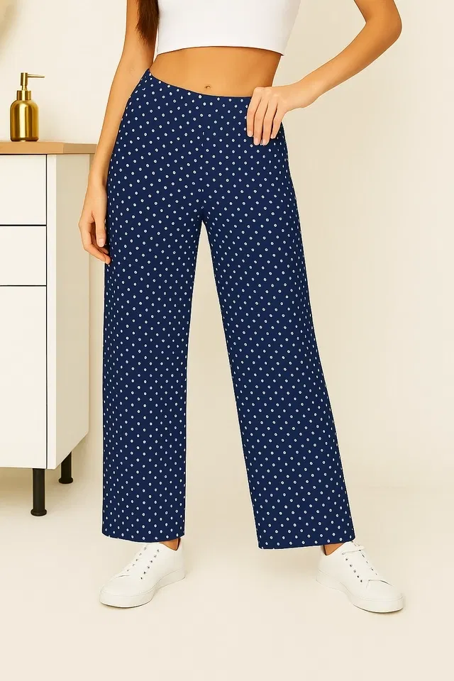 Women's Sleepwear All Over Print Pyjama; (M, Blue)