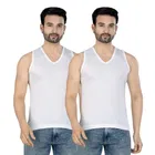 Cotton Jym Vest for Men, White, Pack of 2 