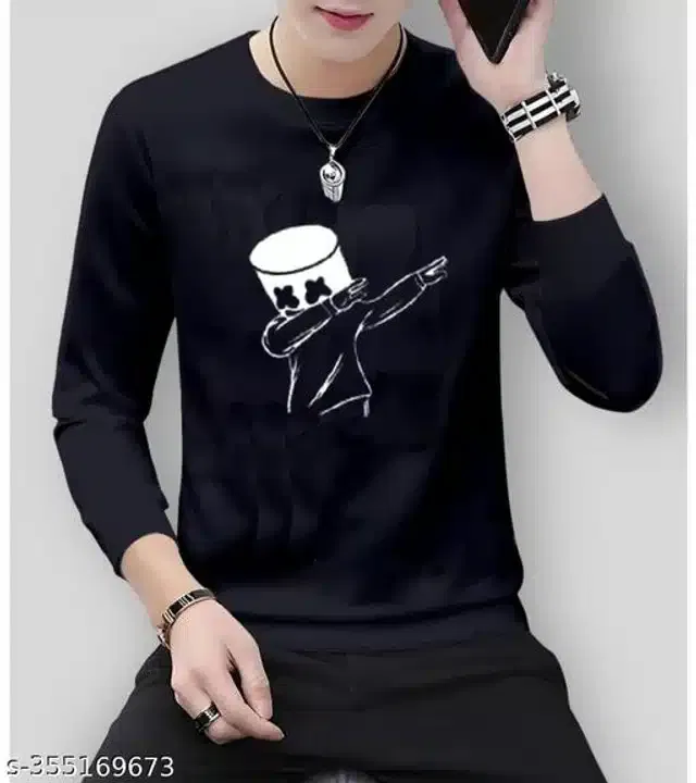 Full Sleeves T-Shirt for Men (Black, XL)