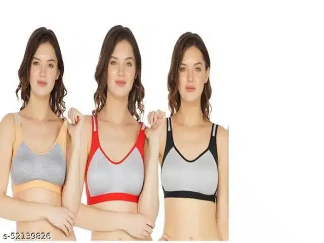 Hosiery Padded Bra for Women (Multicolor, 36A) (Pack of 3)