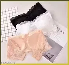 Net Solid Bras for Women, Assorted, Pack of 3 